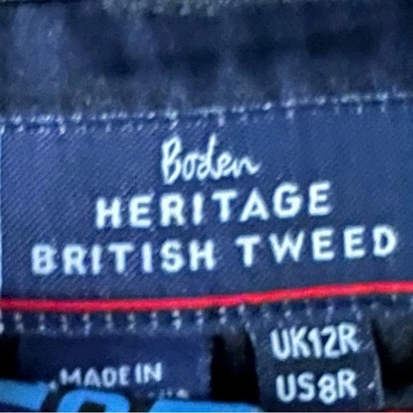 Boden Heritage British Tweed Plaid Skirt in Charcoal Gray, Red, Blue, & White - Picture 4 of 7